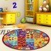 Kids Abc Area Rug Educational Alphabet Letter Numbers Anti Skid Size 3'3" Round   